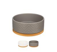 Flamingo Comedero y Bebedero para Perros y Gatos Bianco - Gris - 16.1x16x7.7 cm, 990 ml - Antideslizante - Ideal para Beagle, Bulldog Francés, Schnauzer, Shiba Inu y Maine Coon