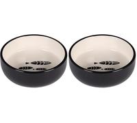 Flamingo Comedero y Bebedero Sardi - Blanco y Negro - 13.5x13.5x4.5 cm, 400 ml - Antideslizante - Ideal para Chihuahua, Yorkshire Terrier, Pomerania, Teckel Miniatura, Bichón Frisé y Gato Siamés
