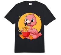 Flamingo Comiendo Papas Fritas Divertido Kawaii Animal Food Lover Comfort Colors Adult Heavyweight T-Shirt