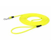 Flamingo Correa de adiestramiento y de rastreo para Perros Caspar Amarillo Fluo - 1000cm 6mm - Impermeable y fácil de Limpiar - Tiene asa