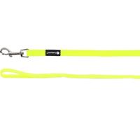 Flamingo Correa de adiestramiento y de rastreo para Perros Caspar Amarillo Fluo - 1500cm 17mm - Impermeable y fácil de Limpiar - Tiene asa