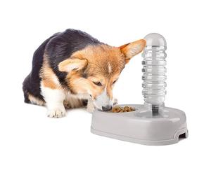 FLAMINGO Cuenco para Comida con DISPENSADOR DE Agua ALUN 850ML Gris 32x22x30,5CM