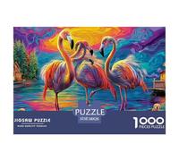 Flamingo de Dibujos Animados en la Selva Tropical_2 Puzzle para Adultos Rompecabezas Desafiante con La Nitidez De La Alta Definición - Un Regalo Navideño Adultos Y Niños Desde 14 Años 38x26cm/1000pcs