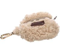 Flamingo dispensador Bolsas Caca Perro - Pookie Beige - Forro Polar - con Cremallera y mosquetón Dorado - práctico y Elegante - Incluye 1 Rollo con 20 Bolsas (220 x 320 mm)