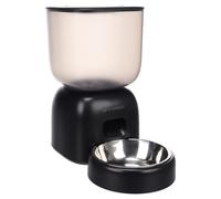 Flamingo Dispensador de Comida Blido Negro para Perros, 3L, Hasta 4 Diario