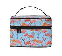 Flamingo (F) - Bolsa de maquillaje, bonitas bolsas de cosméticos para mujer, bolsa de aseo personal, bolsa organizadora de maquillaje de viaje grande