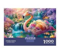 Flamingo Floral por Cascada Puzzle De 1000 Piezas Flamingo de Fairyland Perfecto Regalo De Cumpleaños para Niños Y Adultos 38x26cm/1000pcs