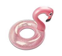 Flamingo Flotador inflable, anillo de natación de flamenco, juguete acuático para piscina, anillo de natación transparente, tubo para fiesta de piscina de verano (rosa-70)