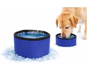 Flamingo Fresk Round Water Bowl, Blue, 16 x 16 x 10 cm, Hand Wash - Cool Food Bowl in The Freezer Before Use