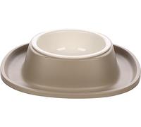 Flamingo ILKO S Food and Water Bowl with Stand Taupe 0.2L Diameter 9.5 cm 19.5 x 4.5 cm