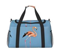 Flamingo in Water Ripple - Bolsa de viaje grande, plegable, impermeable, para la noche, playa, natación, piscina, deportes, gimnasio