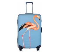 Flamingo in Water Ripple - Funda protectora para maleta, elástica, antiarañazos, esencial de viaje, se adapta a equipaje de 18 a 32 pulgadas, White, S