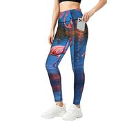Flamingo in Water Ripple Print Premium - Ropa de gimnasio para mujer, conjuntos de entrenamiento con control de abdomen, ropa de fitness, Negro, L