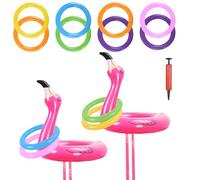 Flamingo Juego de Lanzamiento Inflable, Juego de Lanzamiento de Anillo para niños, Juguetes inflables para Piscinas, Juegos para Piscinas, Hawaii Beach Party Juegos de Piscina al Aire Libre y Cubierta