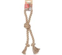 Flamingo Juguete Kush para Perro de cáñamo (3 Nudos, 35 x 8 x 5 cm, con asa, Evita la Placa Dental, Masa de encías, 100% Natural