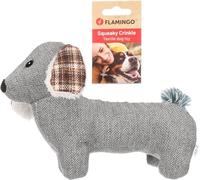 Flamingo Juguete para Perros con Forma de Perro Britta, Gris, con Squeaker, Ideal para Poodle, Cocker Spaniel, Boxer y Yorkshire Terrier