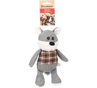 Flamingo Juguete para Perros con Forma de Zorro Britta, Gris, con Squeaker, Ideal para Border Collie, Cavalier King Charles, Shih Tzu y Pinscher
