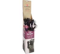 Flamingo Juguetes para Gatos - caña de Juego para Gatos Jonathan con Plumas largas Negro