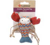 Flamingo Juguetes para Gatos - Langosta Robla Multicolor - Textil con Sonido crujiente, Cintas y Catnip - Juguete Divertido y Original