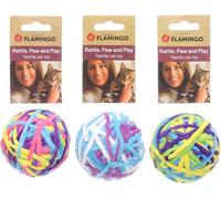 Flamingo Juguetes para Gatos - Pelota Vetru Multicolor - Textil con Cascabel - Juguete Ligero y sonoro - No es Posible Elegir el Color