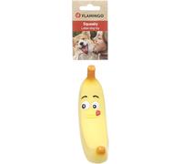 Flamingo Juguetes para Perros - Banana Fruco Amarilla - látex Resistente con Squeaker - Juguete Interactivo para Perros - 4,7x8,5x16,5cm