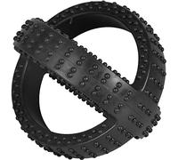 Flamingo Juguetes para Perros - Gladiator Cross Ball Negra - Ø 13,5 cm - Caucho Extra Resistente - Forma única para Juego Interactivo