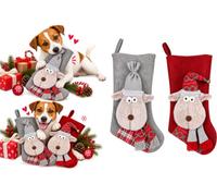 Flamingo Juguetes para Perros - Navidad Renda calcetín Reno - Tejido - Rellenable con Juguetes o Snacks 25 x 9 x 45 cm Unidad