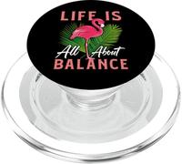 Flamingo Life Is All About Balance Pink Flamingo Camisetas PopSockets PopGrip para MagSafe