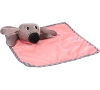 Flamingo Livo Puppy Toy Cuddly Blanket Pink 29 x 29 x 7 cm - Finish with Border - Squeaky and Crunch Noise