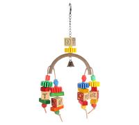 Flamingo Loro Flipo Con Campana 20x5x36 CM Colorido para Picar