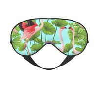 Flamingo Love Flowers - Antifaz para dormir, ajustable, transpirable, a la moda para una experiencia de sueño cómoda