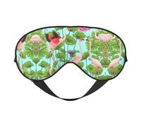 Flamingo Love Flowers Sleep Eye Mas - Diseño actualizado, bloqueo de luz, para hombres y mujeres, regalo de viaje