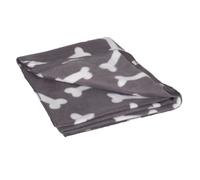 Flamingo Manta gris con estampado de huesos para mascotas