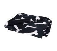 Flamingo Manta negra con estampado de huesos para mascotas