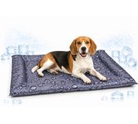Flamingo Manta refrescante para Perros - Ideal como Alternativa Piscina Perros - Cama refrescante Drop Gris M - 76x66x6 cm - Gel - Plegable