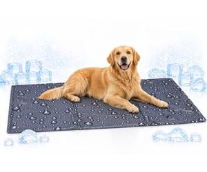 Flamingo Manta refrescante para Perros - Ideal como Alternativa Piscina Perros - Drop Gris XL - 100x60x0,6 cm - Impermeable - Plegable - Gel Seguro