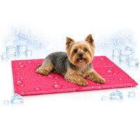 Flamingo Manta refrescante para Perros - Piscina Perros - Drop Fucsia S - 50x40x0,6 cm - Impermeable - Plegable - Gel Seguro