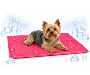 Flamingo Manta refrescante para Perros - Piscina Perros - Drop Fucsia S - 50x40x0,6 cm - Impermeable - Plegable - Gel Seguro