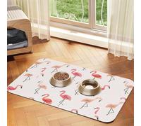 Flamingo. Mantel de piel absorbente para mascotas, tapete de cuero absorbente para mascotas, área de alimentación ordenada para perros, gatos, mascotas