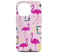 Flamingo Midcentury Mid Century Retro Geometric Modern Carcasa para iPhone 13 Pro