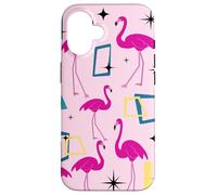 Flamingo Midcentury Mid Century Retro Geometric Modern Carcasa para iPhone 16