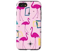Flamingo Midcentury Mid Century Retro Geometric Modern Carcasa para iPhone SE (2020) / 7/8