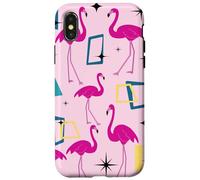 Flamingo Midcentury Mid Century Retro Geometric Modern Carcasa para iPhone X/XS