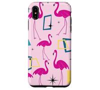 Flamingo Midcentury Mid Century Retro Geometric Modern Carcasa para iPhone XS MAX