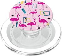 Flamingo Midcentury Mid Century Retro Geometric Modern PopSockets PopGrip para MagSafe