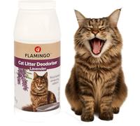 Flamingo Neutralizador de Olores Gatos - con Relajante Aroma a Lavanda - 750g - neutraliza los olores desagradables - asegura una Bandeja Siempre Fresca y Limpia (Paquete de 6)