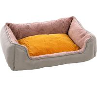 Flamingo Oddi Rectangular Ochre Dog Bed 60 x 50 x 20 cm Removable Cover with Zip - Washable - Non-Slip Bottom