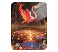 Flamingo on Fire - Báscula pequeña de cocina fácil de limpiar para alimentos, 11 libras/1 onzas, báscula pequeña de 5 kg/5 g con 4 unidades para cocinar especias cetogénicas (pilas no incluidas)
