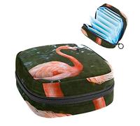 Flamingo on River Period Pouch portátil, bolsa de almacenamiento de tampones para servilletas sanitarias, Varios colores, 4.7x6.6x6.6 in/12x17x17 cm