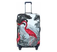 Flamingo On The Jungle - Fundas protectoras elásticas para equipaje de 45,7 a 81,3 cm, Black, M